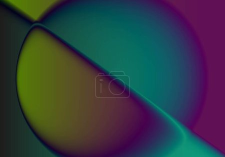 Photo for Spherical oblique horizon in pistachio green, turquoise blue and maroon - Royalty Free Image