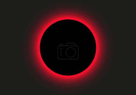 Ilustración de Eclipse solar rojo. Anillo blanco difuso formado por el eclipse solar - Imagen libre de derechos