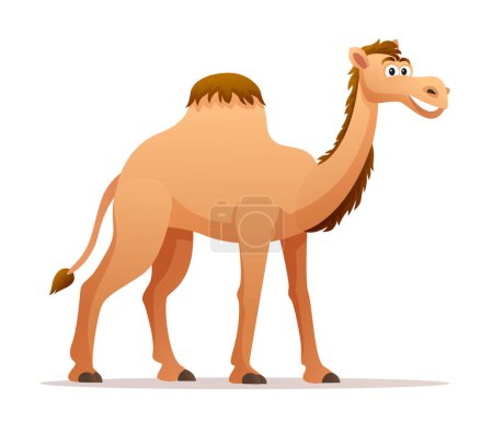 Téléchargez les illustrations : Illustration de dessin animé de chameau isolé sur fond blanc - en licence libre de droit