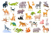 Set of cute wild animals in cartoon style Tank Top #656009526