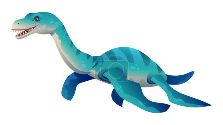Illustration for Plesiosaurus dinosaur vector illustration isolated on white background - Royalty Free Image