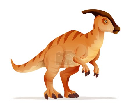 Illustration for Parasaurolophus dinosaur vector illustration isolated on white background - Royalty Free Image