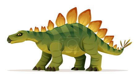 Illustration for Stegosaurus dinosaur vector illustration isolated on white background - Royalty Free Image