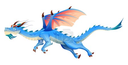 Illustration for Flying dragon character isolated on white background - Royalty Free Image