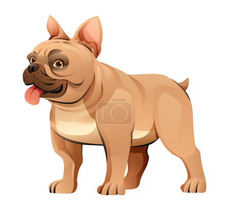 Ilustración de Lindo bulldog francés vector ilustración de dibujos animados - Imagen libre de derechos