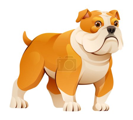 Ilustración de Lindo bulldog vector ilustración de dibujos animados - Imagen libre de derechos