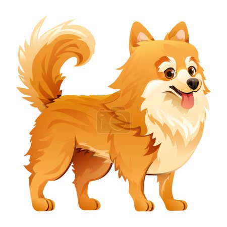 Illustration for Cute pomeranian dog vector cartoon illustration - Royalty Free Image