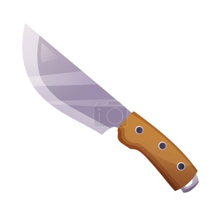 Illustration for Knife with wooden handle vector cartoon illustration - Royalty Free Image