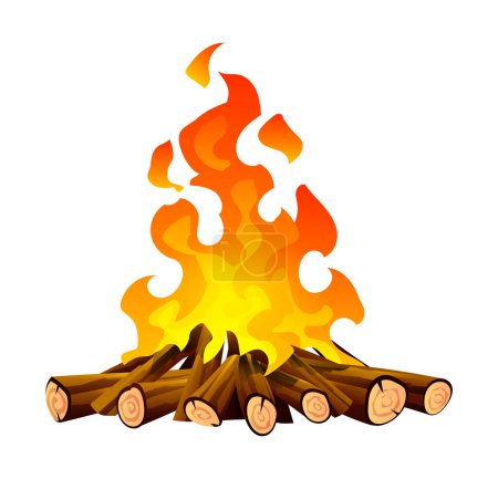 Illustration for Fireplace bonfire or campfire vector illustration - Royalty Free Image