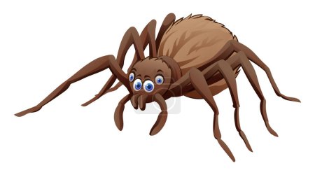 Téléchargez les illustrations : Illustration de dessin animé d'araignée mignon isolé sur fond blanc - en licence libre de droit