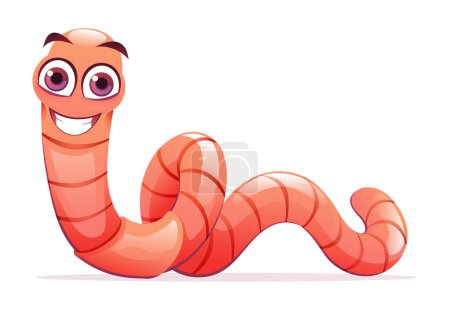 Illustration for Cute worm cartoon illustration isolated on white background - Royalty Free Image