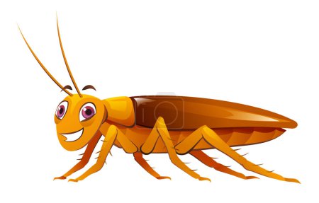 Ilustración de Bonita ilustración de dibujos animados de cucaracha aislada sobre fondo blanco - Imagen libre de derechos