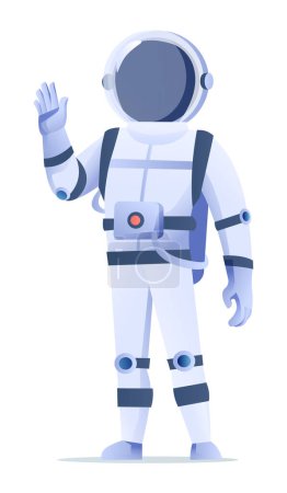 Téléchargez les illustrations : Astronaute personnage de dessin animé isolé sur fond blanc - en licence libre de droit