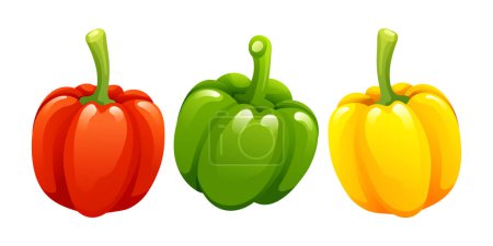 Illustration for Set of bell peppers illustration isolated on white background - Royalty Free Image