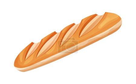 Baguette vector ilustración. Pan aislado sobre fondo blanco