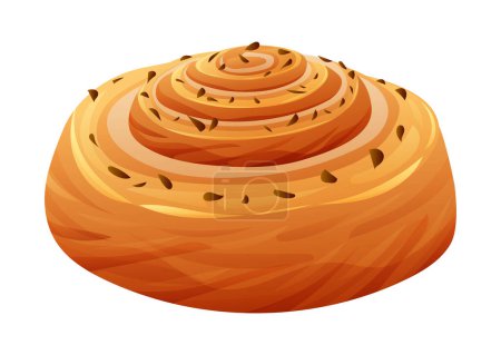 Illustration for Cinnamon roll vector illustration. Pastry isolated on white background - Royalty Free Image