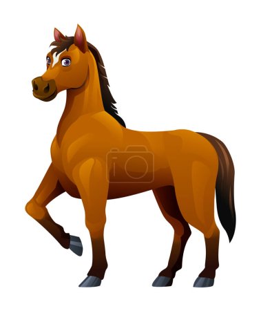 Horse cartoon illustration isolated on white background