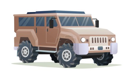 Téléchargez les illustrations : Illustration vectorielle de véhicule militaire isolée sur fond blanc - en licence libre de droit