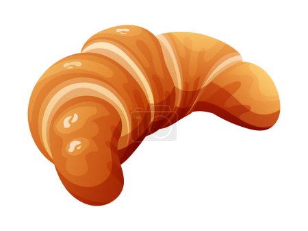 Illustration for Fresh croissant vector illustration. Bakery product isolated on white background - Royalty Free Image