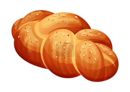 Ilustración de Ilustración del vector del pan Challah. Producto de panadería aislado sobre fondo blanco - Imagen libre de derechos