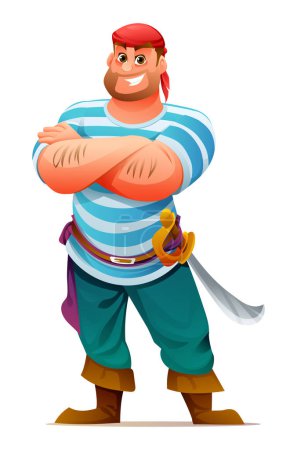 Ilustración de Ilustración de diseño de personajes de dibujos animados pirata - Imagen libre de derechos