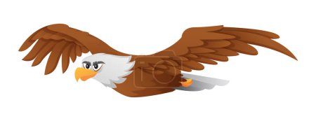 Illustration for Cartoon eagle flying illustration isolated on white background - Royalty Free Image