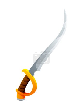 Illustration for Pirate sword vector illustration isolated on white background - Royalty Free Image