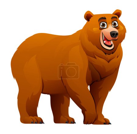 Téléchargez les illustrations : Illustration de dessin animé vectoriel ours joyeux - en licence libre de droit
