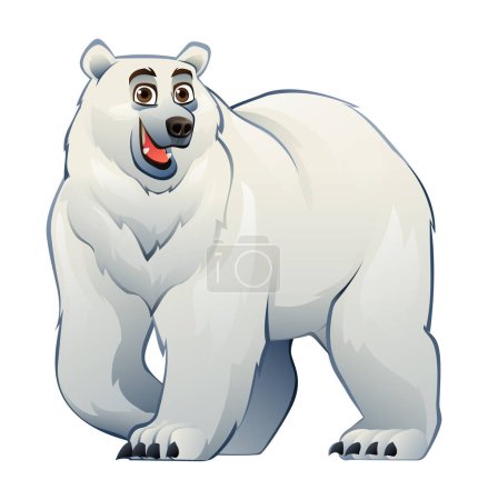 Ilustración de Alegre oso polar vector ilustración de dibujos animados - Imagen libre de derechos