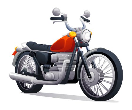 Illustration for Classic motorcycle vector cartoon illustration isolated on white background - Royalty Free Image