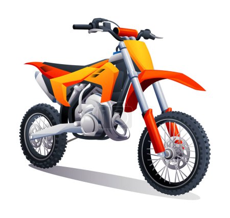 Foto de Motocross motocicleta vector ilustración de dibujos animados. Motocross bicicleta aislada sobre fondo blanco - Imagen libre de derechos