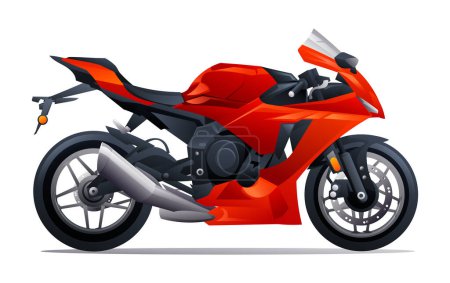 Ilustración de Red sport bike racing moto vector ilustración aislado sobre fondo blanco - Imagen libre de derechos