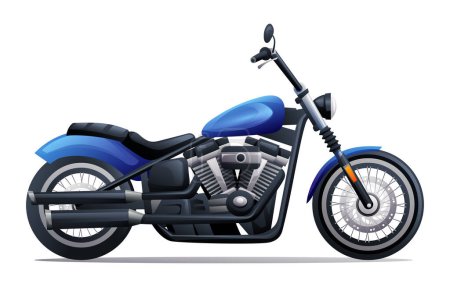 Ilustración de Retro motocicleta vector ilustración de dibujos animados aislados sobre fondo blanco - Imagen libre de derechos