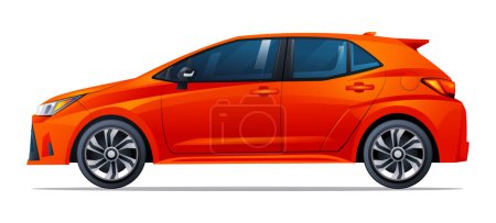 Illustration for Car vector illustration. Hatchback car side view isolated on white background - Royalty Free Image