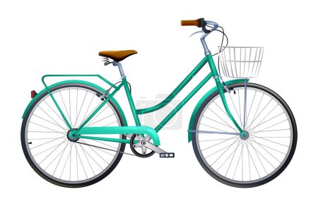 Téléchargez les illustrations : Vélo de ville dame classique. Illustration vectorielle isolée sur fond blanc - en licence libre de droit