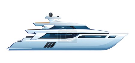 Illustration for Speedboat vector illustration. Yacht isolated on white background - Royalty Free Image