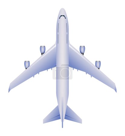 Illustration for Airplane top view vector illustration isolated on white background - Royalty Free Image