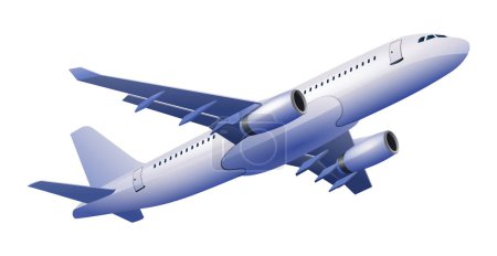 Téléchargez les illustrations : Illustration vectorielle d'avion. Avion isolé sur fond blanc - en licence libre de droit