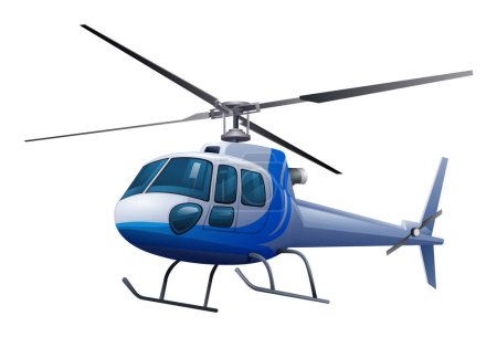 Téléchargez les illustrations : Illustration vectorielle d'hélicoptère isolée sur fond blanc - en licence libre de droit