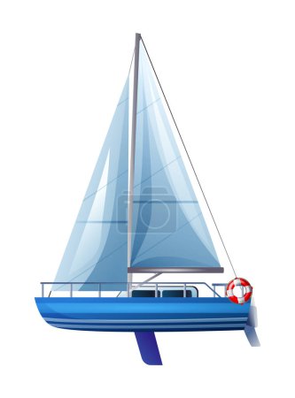 Illustration for Sail boat or yacht vector illustration isolated on white background - Royalty Free Image