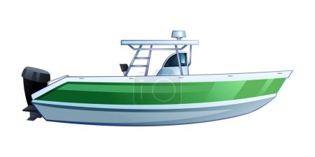 Téléchargez les illustrations : Illustration vectorielle de bateau de vitesse isolée sur fond blanc - en licence libre de droit
