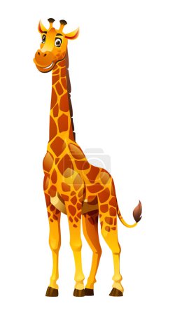 Téléchargez les illustrations : Girafe illustration de dessin animé isolé sur fond blanc - en licence libre de droit