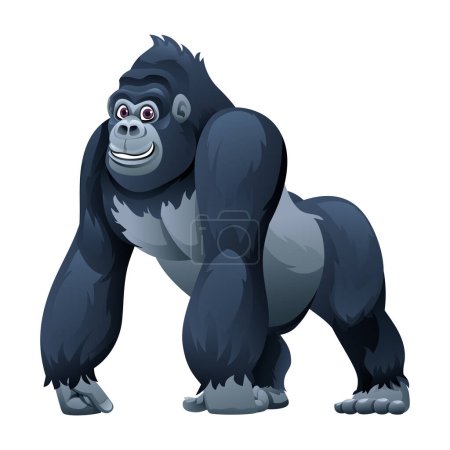 Ilustración de Gorila ilustración vectorial de dibujos animados aislado sobre fondo blanco - Imagen libre de derechos