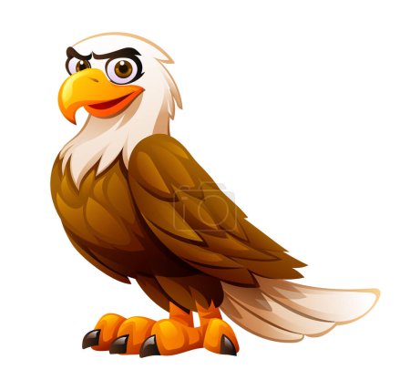 Illustration for Eagle cartoon vector illustration isolated on white background - Royalty Free Image