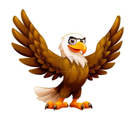 Illustration for Cartoon eagle vector illustration isolated on white background - Royalty Free Image