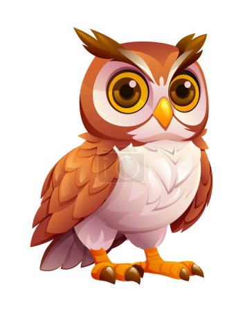 Illustration for Owl cartoon vector illustration isolated on white background - Royalty Free Image