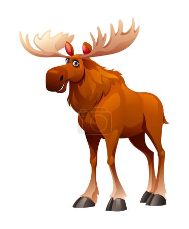 Illustration for Moose cartoon illustration isolated on white background - Royalty Free Image