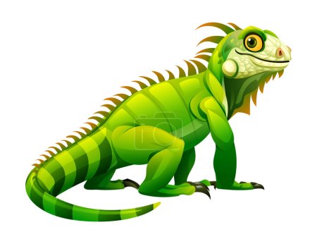 Illustration for Iguana cartoon vector illustration isolated on white background - Royalty Free Image