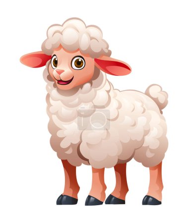 Lamb cartoon vector illustration isolated on white background