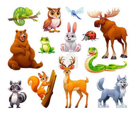 Illustration for Forest animals set. Vector cartoon illustration - Royalty Free Image